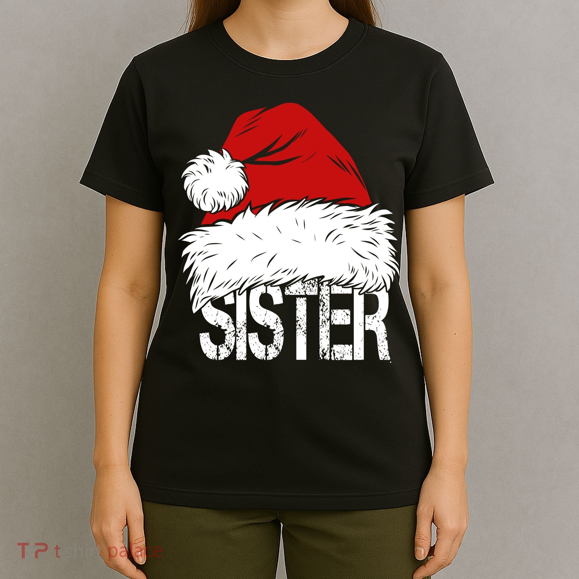 Christmas Santa Hat Sister T-Shirt
