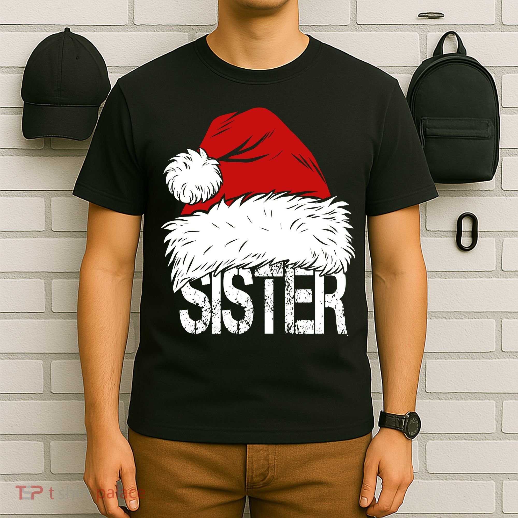 Christmas Santa Hat Sister T-Shirt