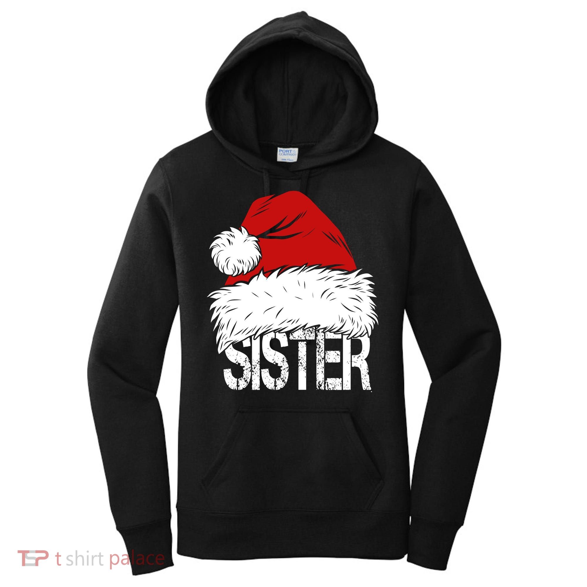 Christmas Santa Hat Sister Women's Hoodie