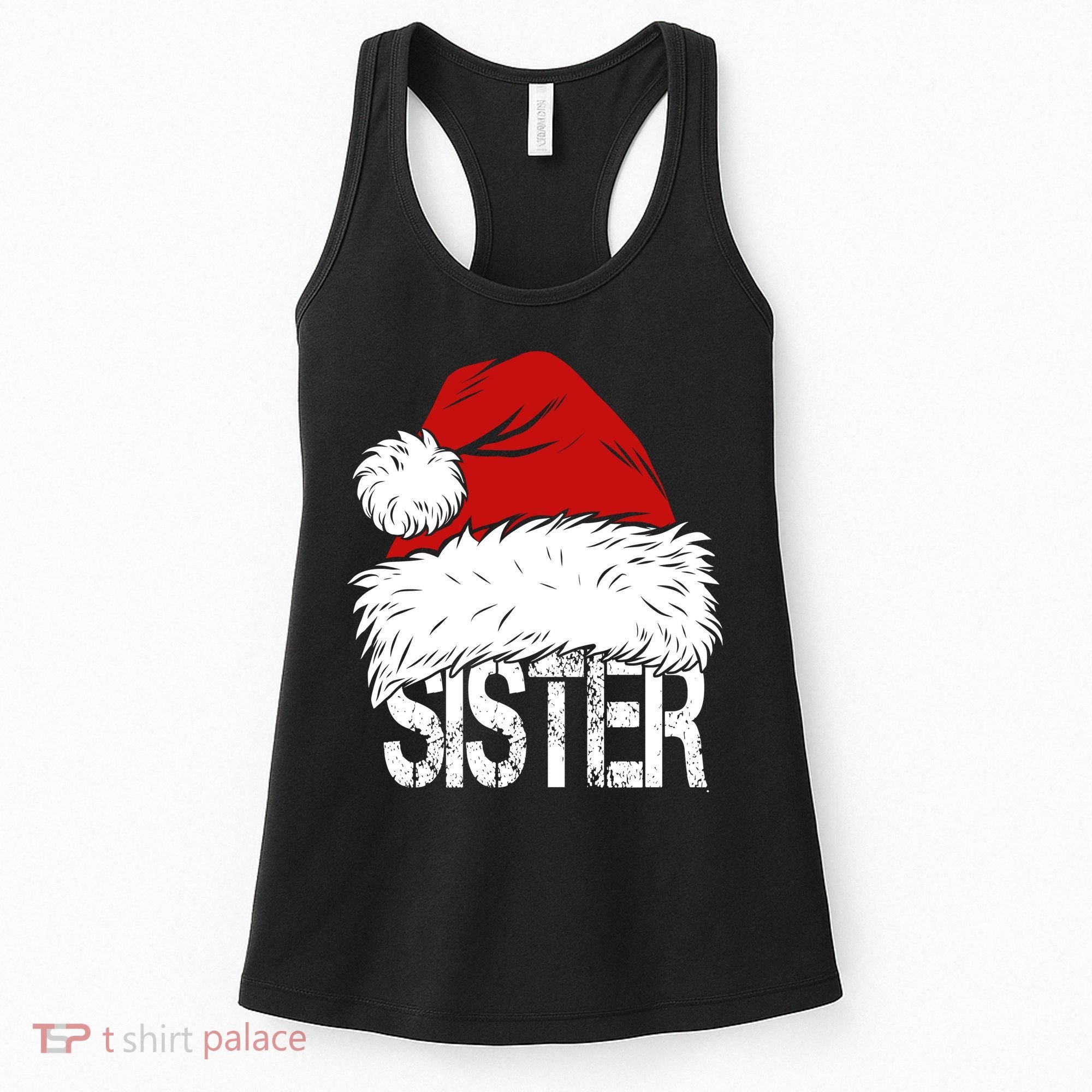 Christmas Santa Hat Sister Women's Tank Top