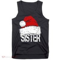 Christmas Santa Hat Sister Tank Top thumb 0