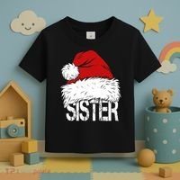Christmas Santa Hat Sister Toddler T-Shirt thumb 3