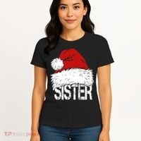 Christmas Santa Hat Sister Women's T-Shirt thumb 4
