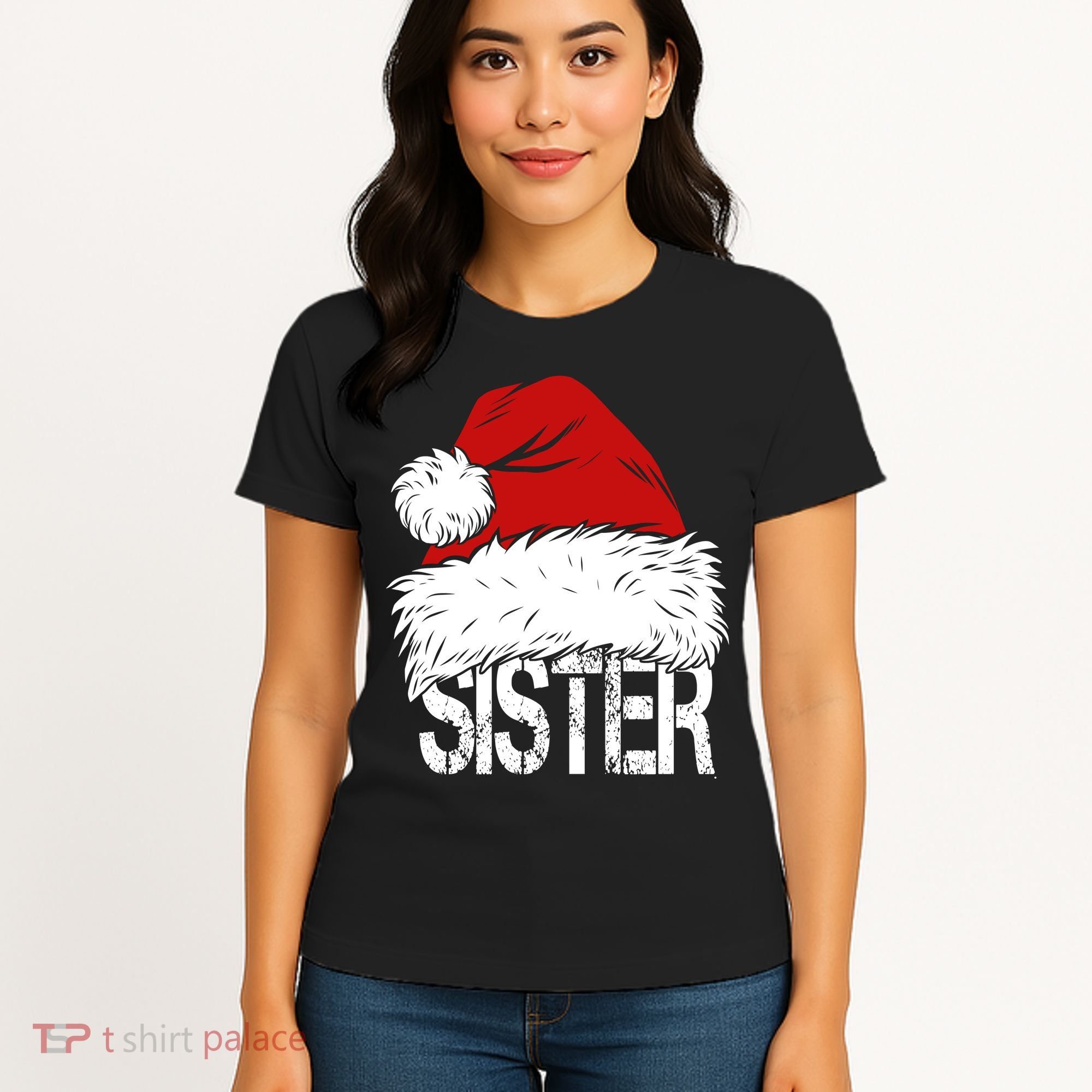 Christmas Santa Hat Sister Women's T-Shirt