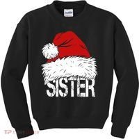 Christmas Santa Hat Sister Kids Sweatshirt thumb 0