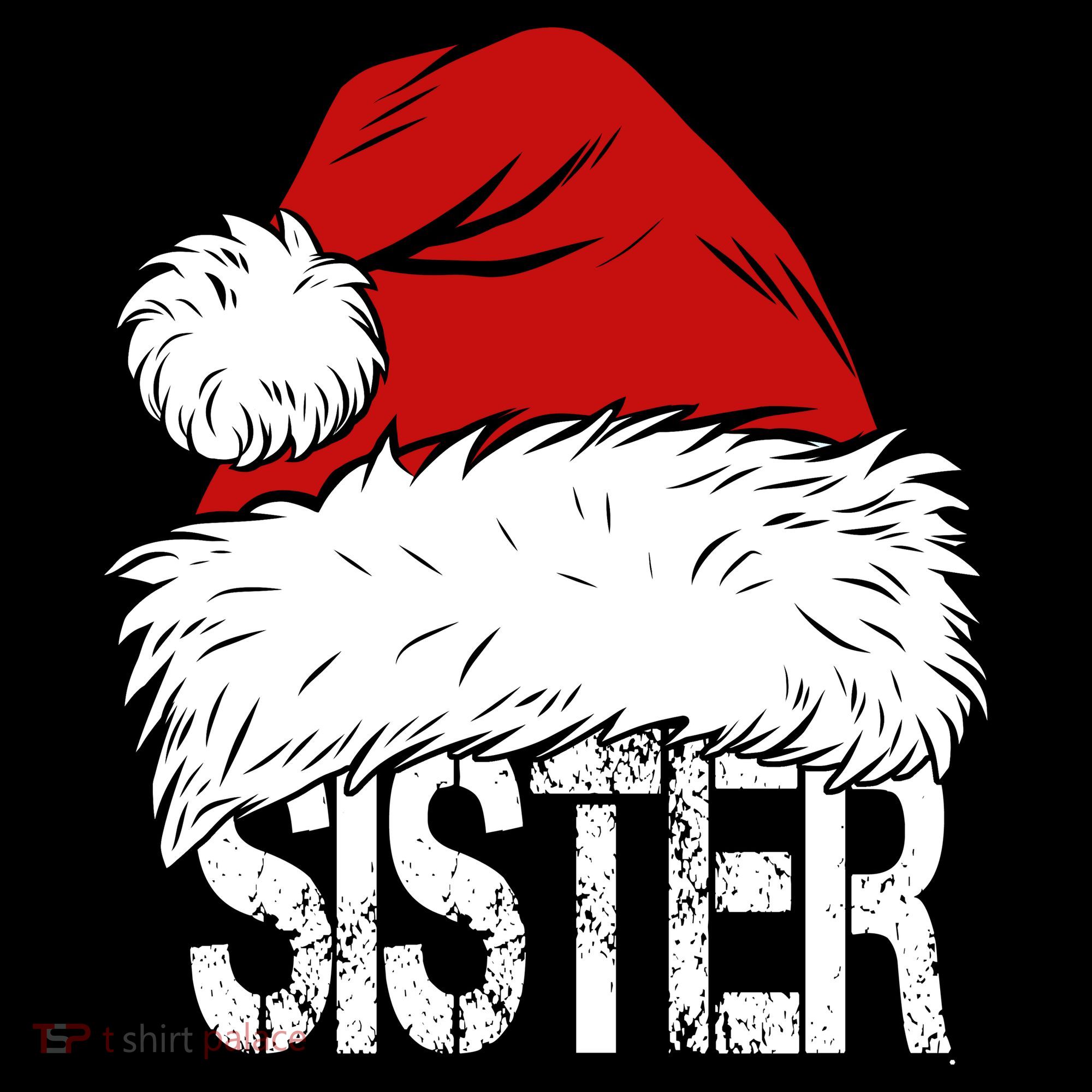 Christmas Santa Hat Sister Kids Sweatshirt