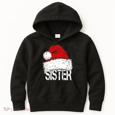 Christmas Santa Hat Sister Kids Hoodie