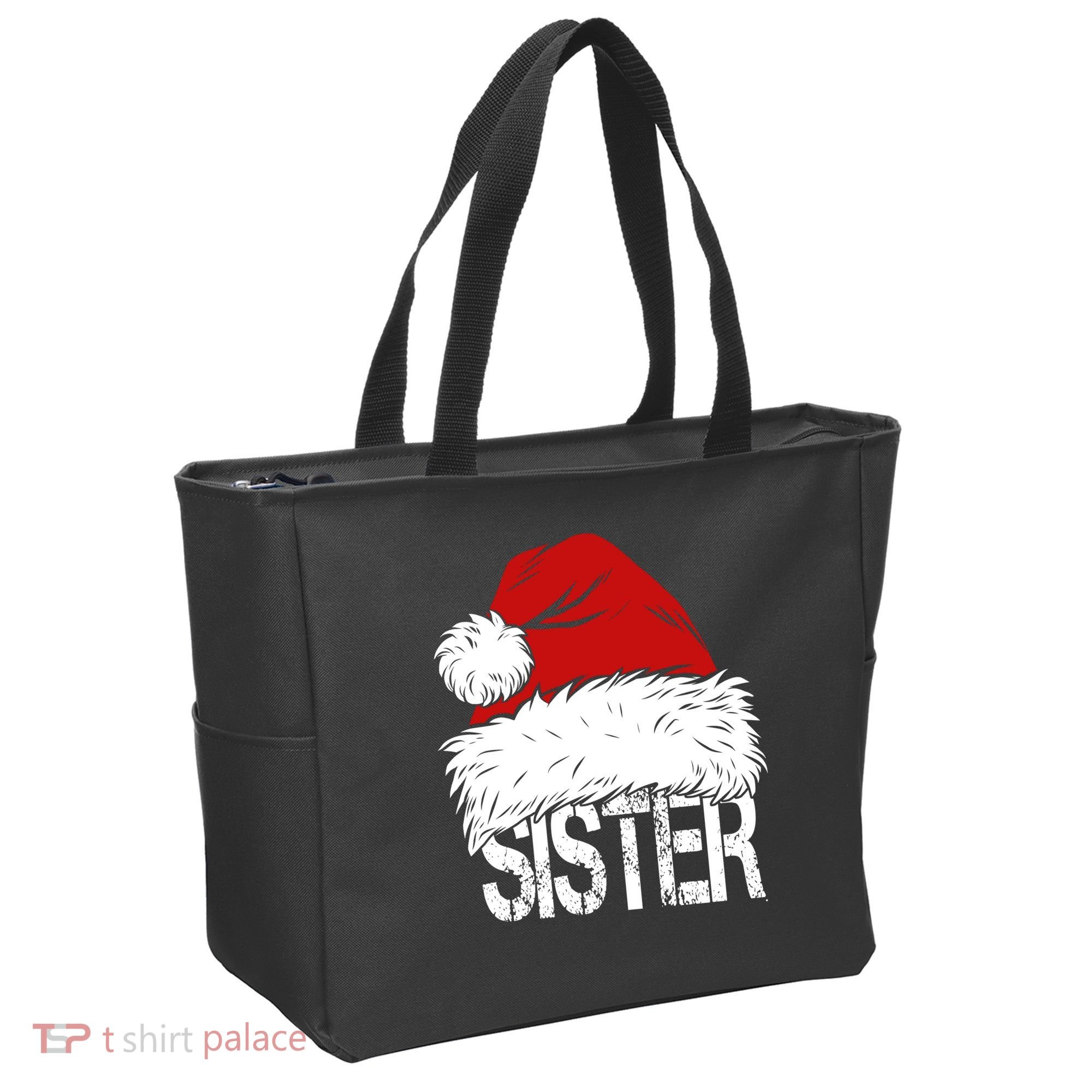 Christmas Santa Hat Sister Tote Bag