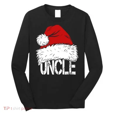 Christmas Santa Hat Uncle Long Sleeve Shirt