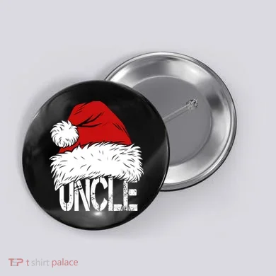 Christmas Santa Hat Uncle Button
