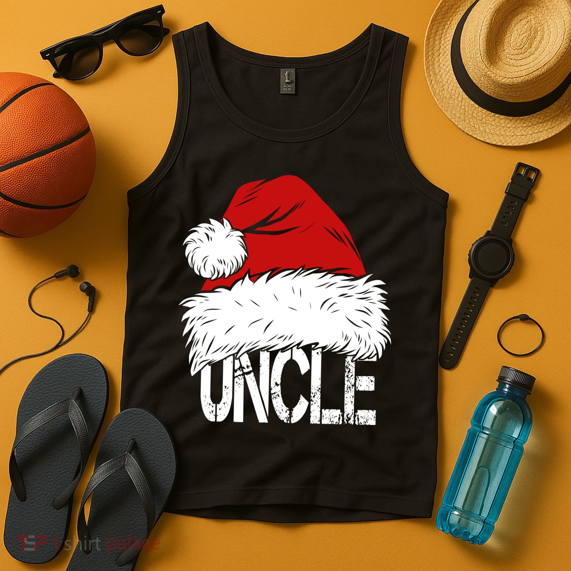 Christmas Santa Hat Uncle Tank Top