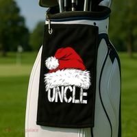 Christmas Santa Hat Uncle Golf Towel thumb 2
