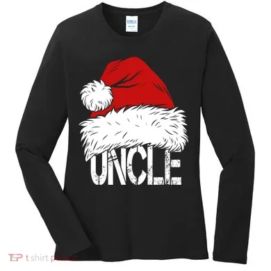 Christmas Santa Hat Uncle Women's Long Sleeve Shirt