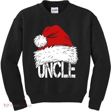 Christmas Santa Hat Uncle Kids Sweatshirt