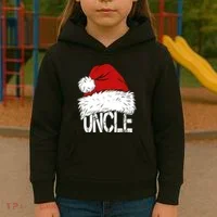 Christmas Santa Hat Uncle Kids Hoodie thumb 3