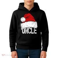 Christmas Santa Hat Uncle Kids Hoodie thumb 4