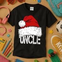 Christmas Santa Hat Uncle Kids T-Shirt thumb 3