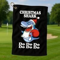 Christmas Santa Shark Do Do Do Golf Towel thumb 1
