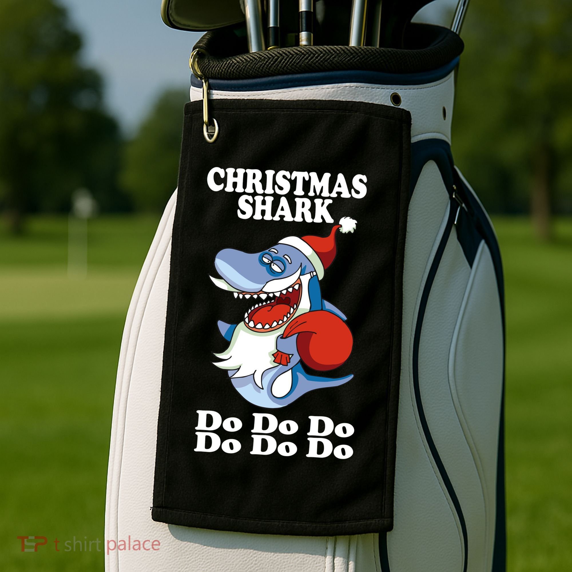 Christmas Santa Shark Do Do Do Golf Towel