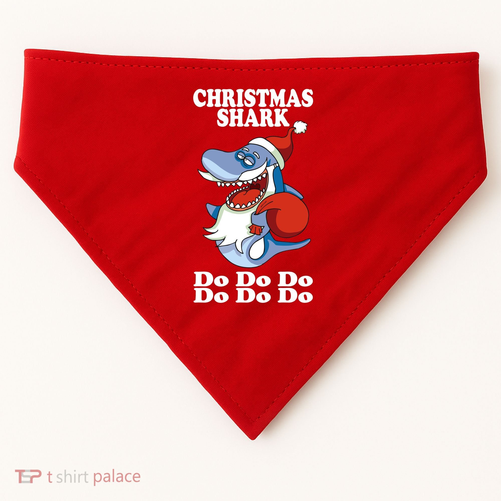 Christmas Santa Shark Do Do Do USA-Made Doggie Bandana