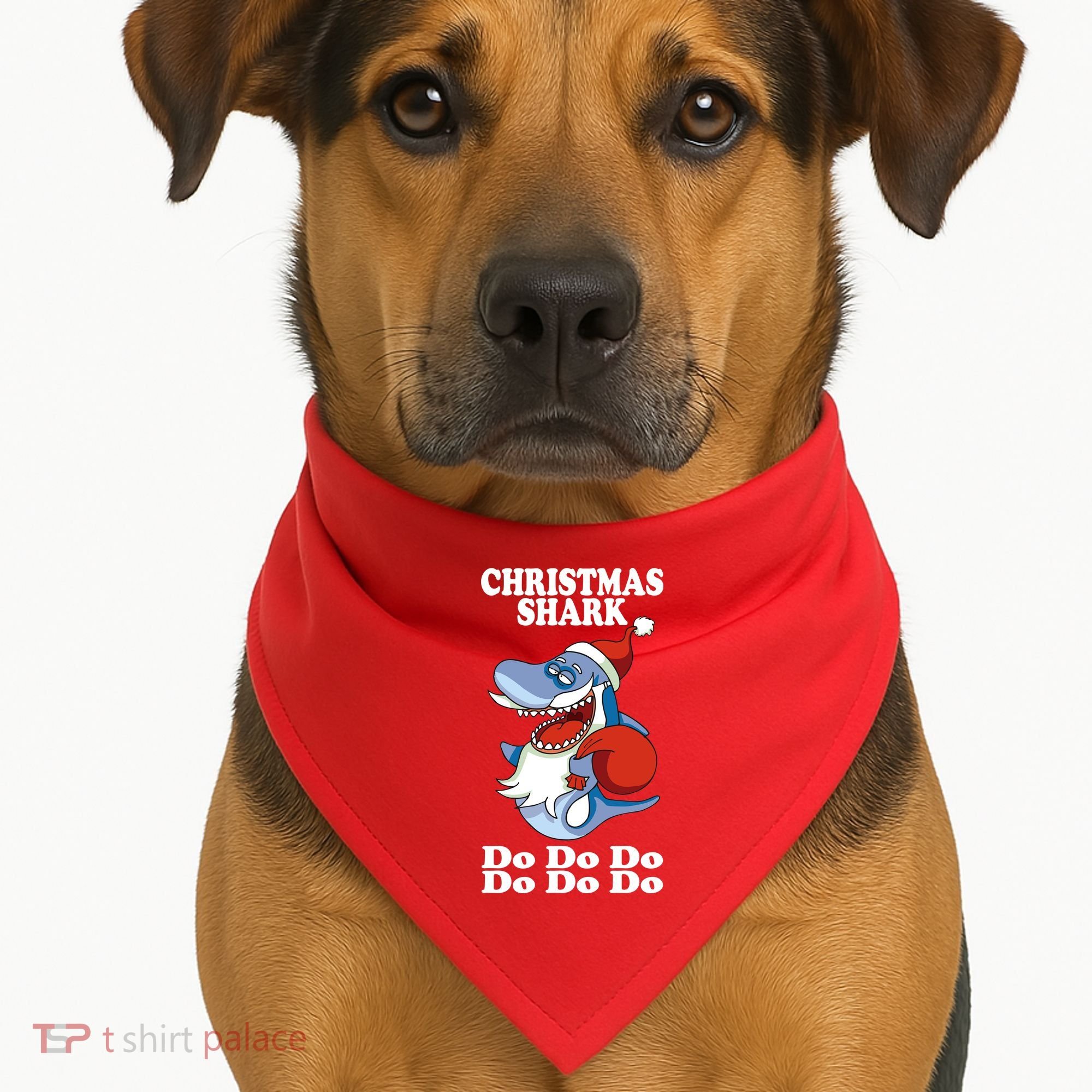 Christmas Santa Shark Do Do Do USA-Made Doggie Bandana