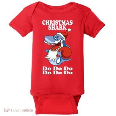 Christmas Santa Shark Do Do Do Baby Bodysuit