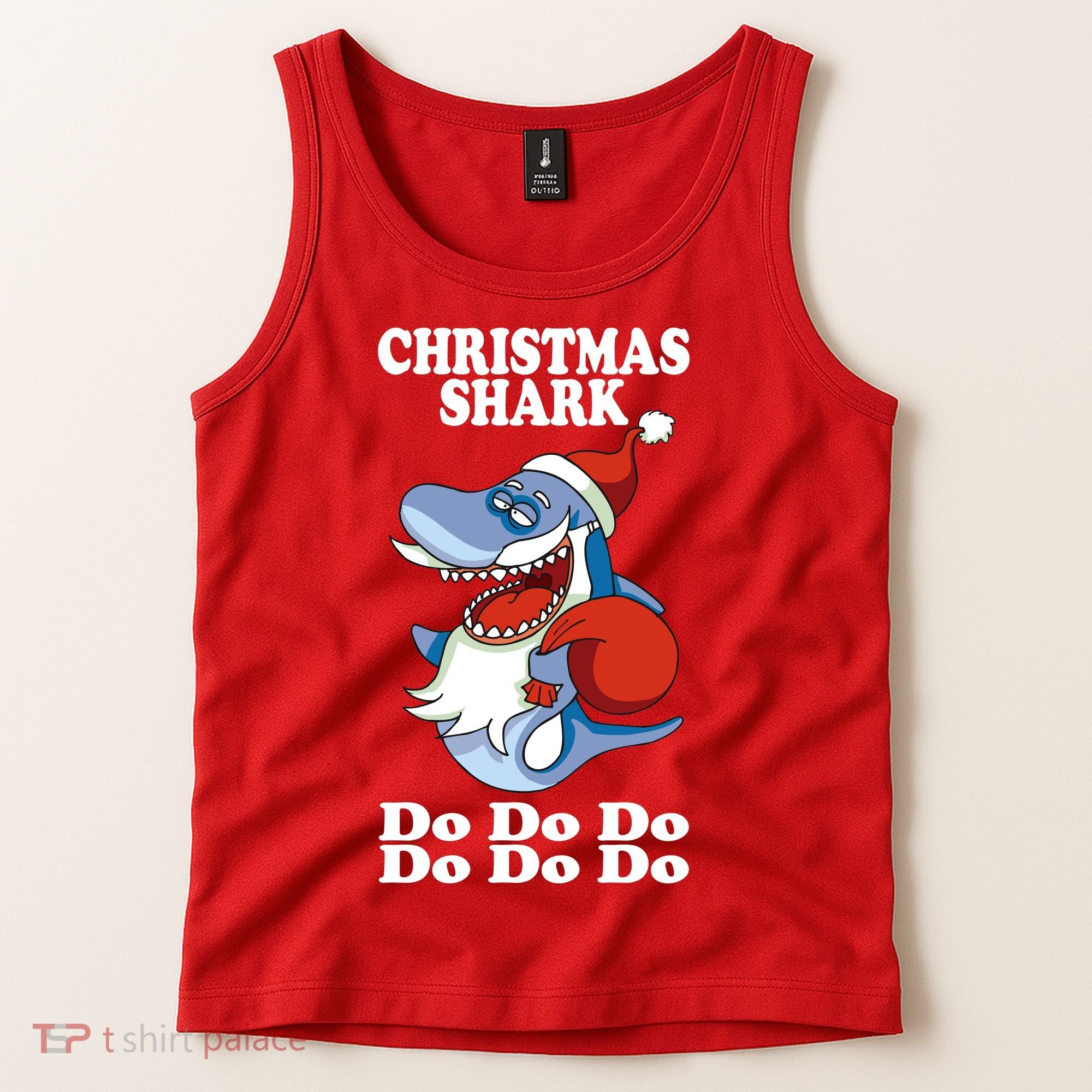 Christmas Santa Shark Do Do Do Tank Top