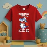 Christmas Santa Shark Do Do Do Toddler T-Shirt thumb 3