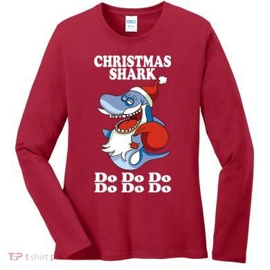 Christmas Santa Shark Do Do Do Women's Long Sleeve Shirt