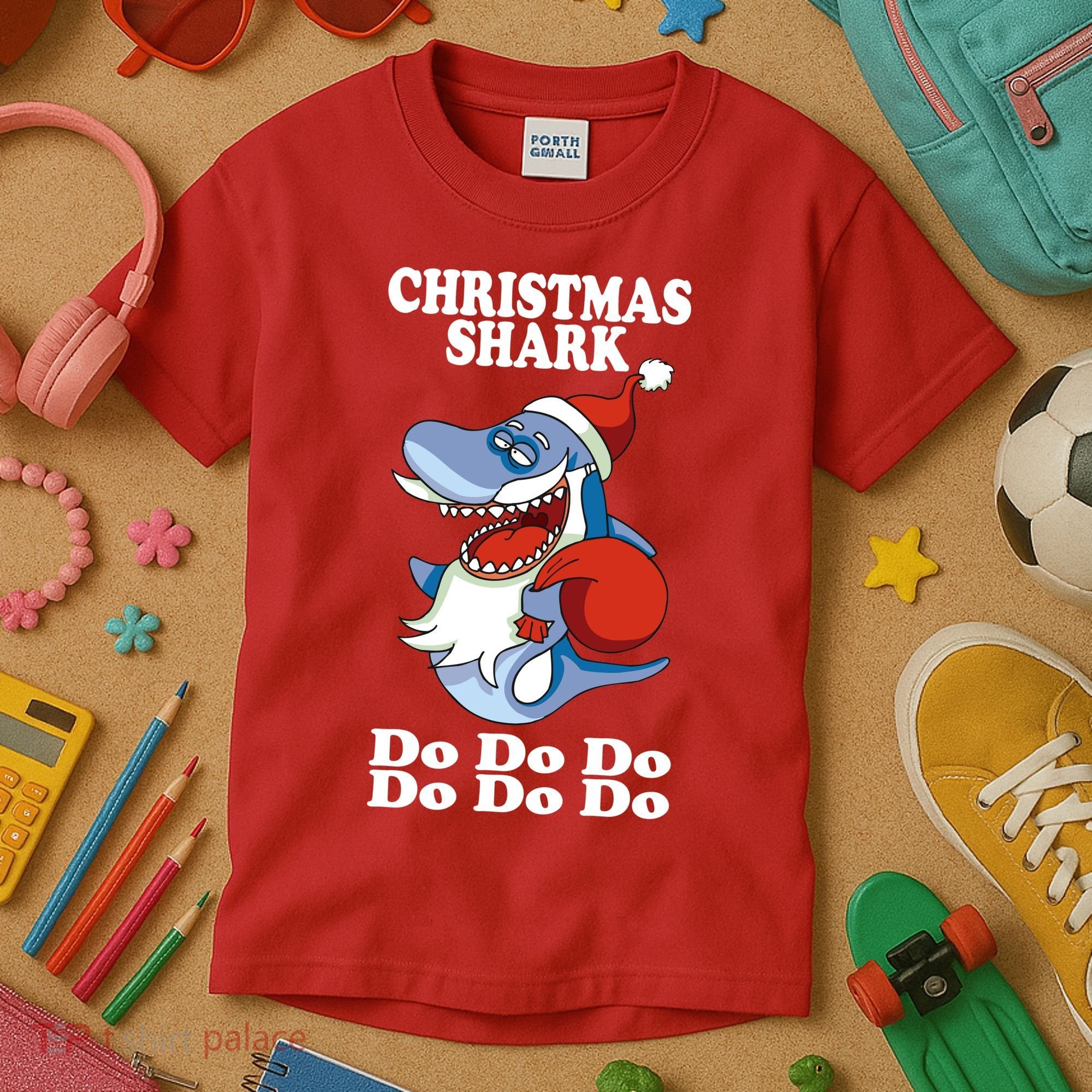 Christmas Santa Shark Do Do Do Kids T-Shirt