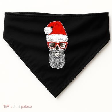 Christmas Santa Skull USA-Made Doggie Bandana