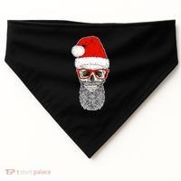 Christmas Santa Skull USA-Made Doggie Bandana thumb 0