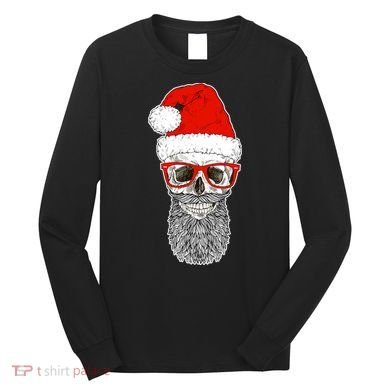 Christmas Santa Skull Long Sleeve Shirt