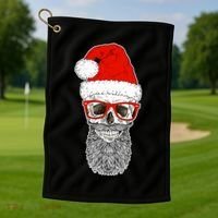 Christmas Santa Skull Golf Towel thumb 1