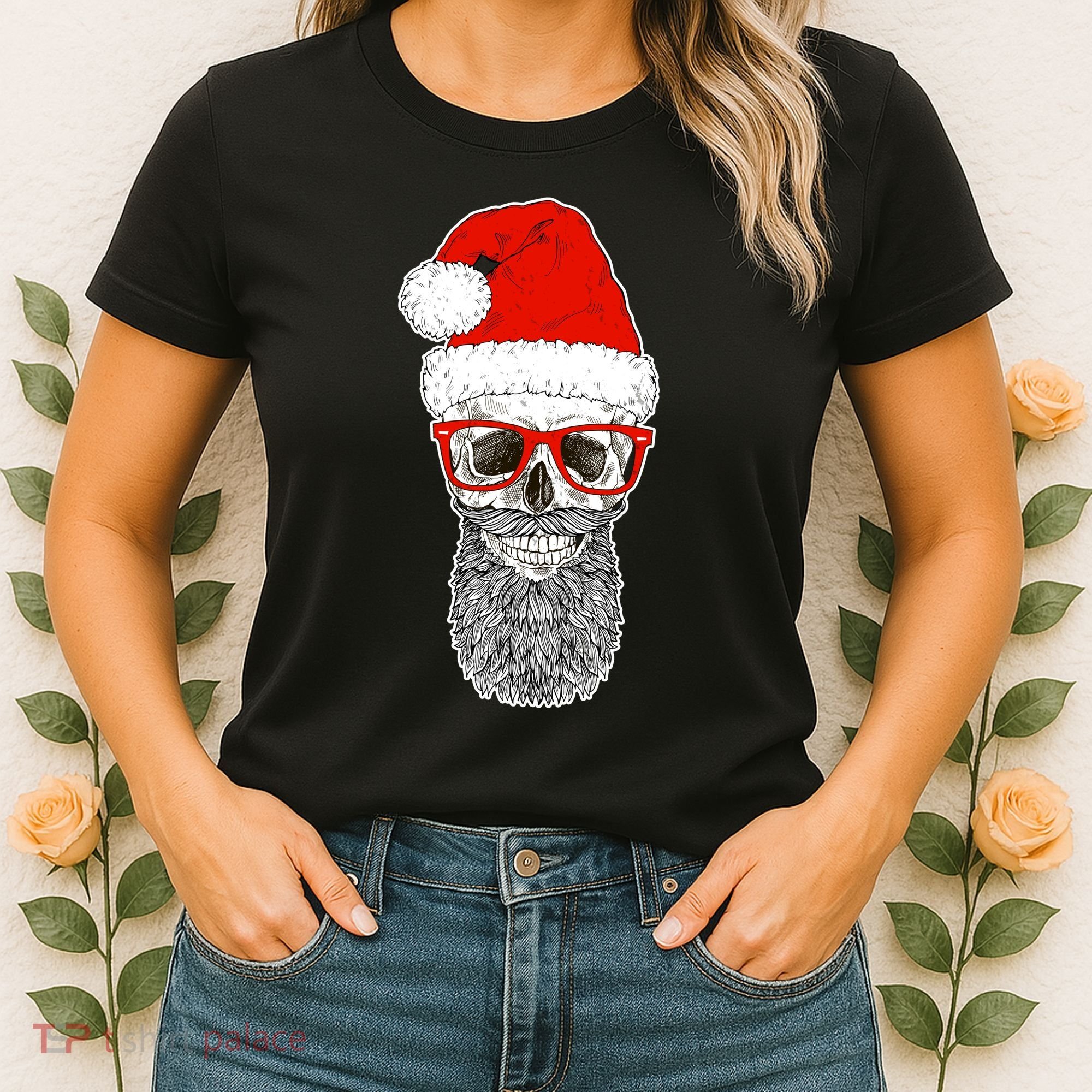 Christmas Santa Skull Women's T-Shirt