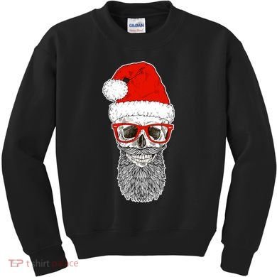 Christmas Santa Skull Kids Sweatshirt