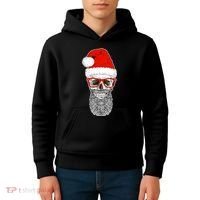 Christmas Santa Skull Kids Hoodie thumb 4