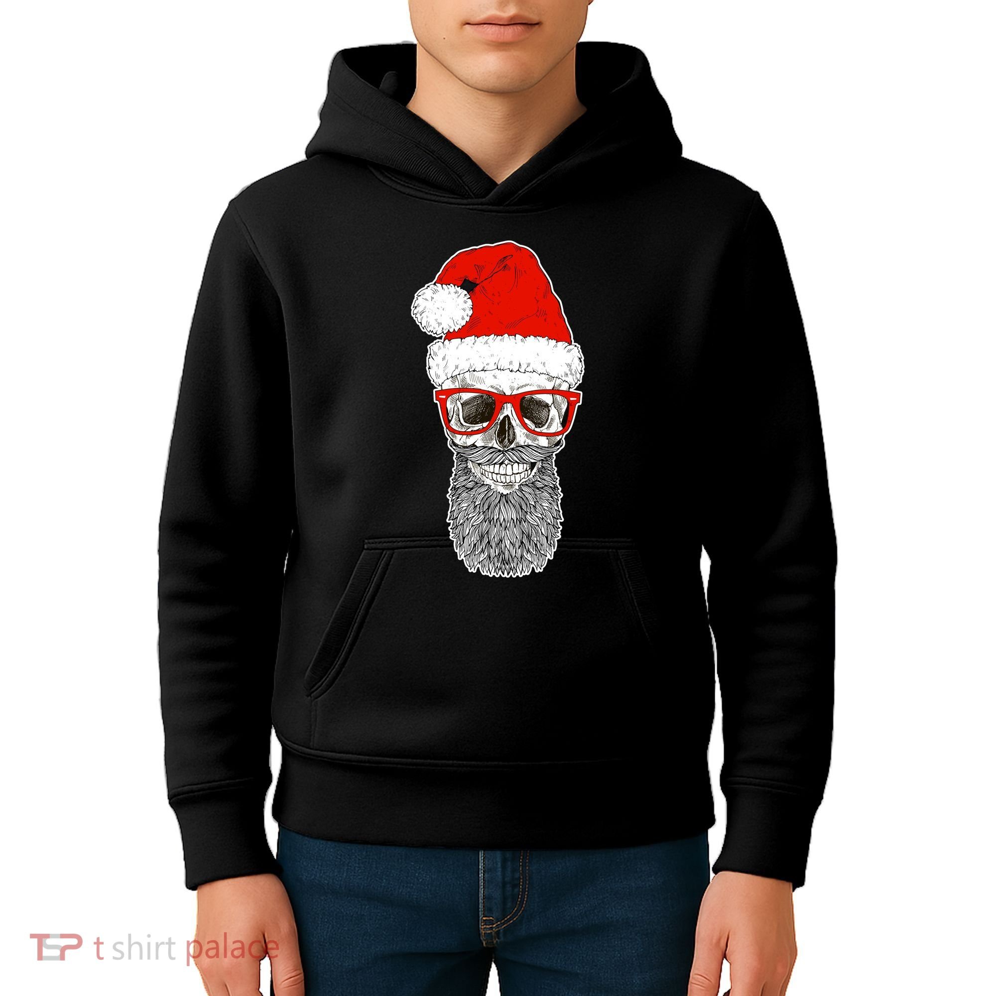 Christmas Santa Skull Kids Hoodie
