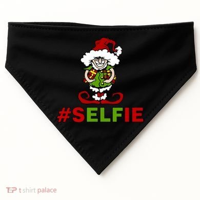 Christmas #Selfie Elf USA-Made Doggie Bandana