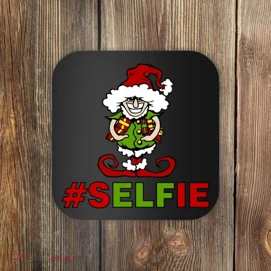 Christmas #Selfie Elf Coaster