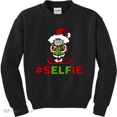 Christmas #Selfie Elf Kids Sweatshirt