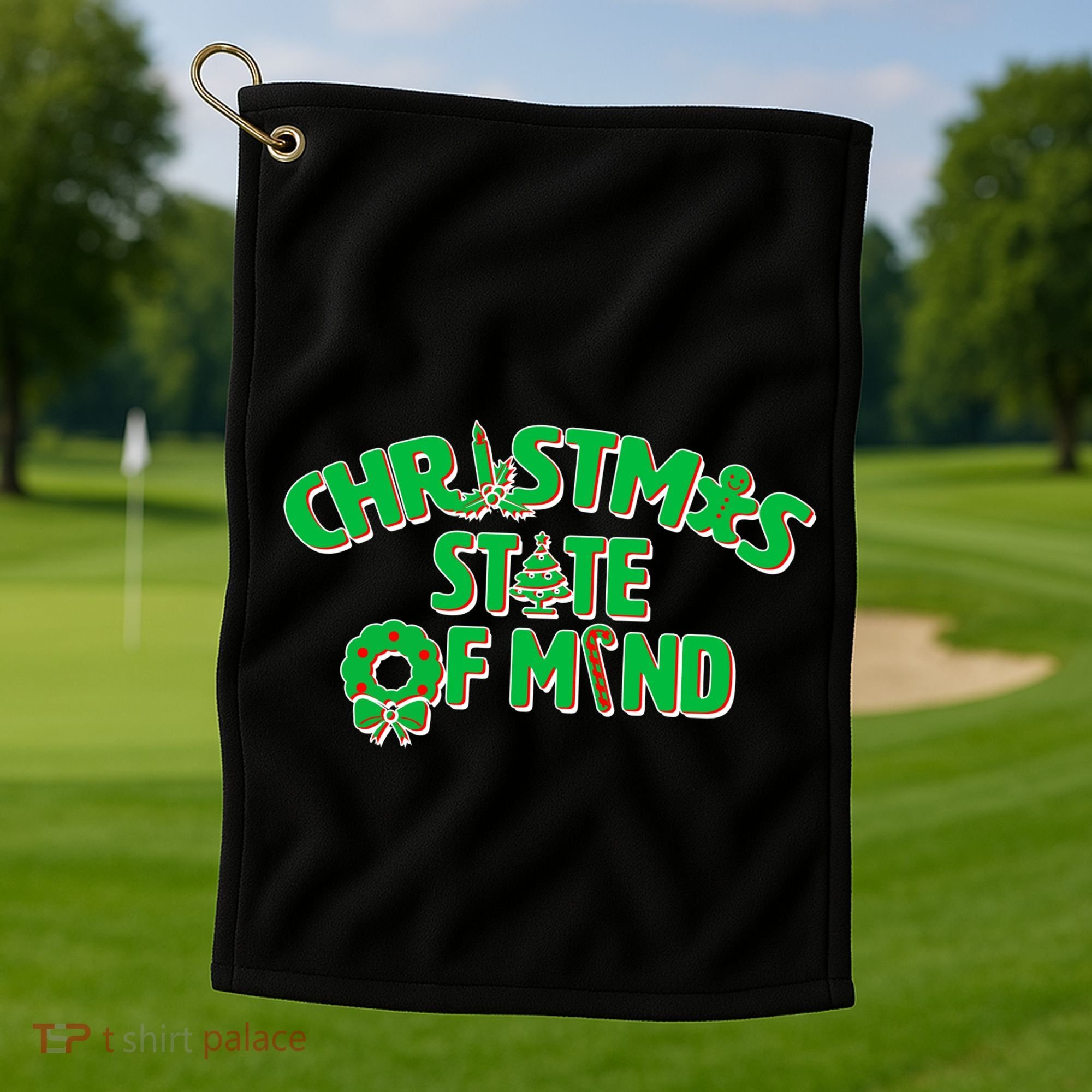 Christmas State of Mind Golf Towel