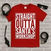 Christmas Straight Outta Santa's Workshop T-Shirt thumb 5