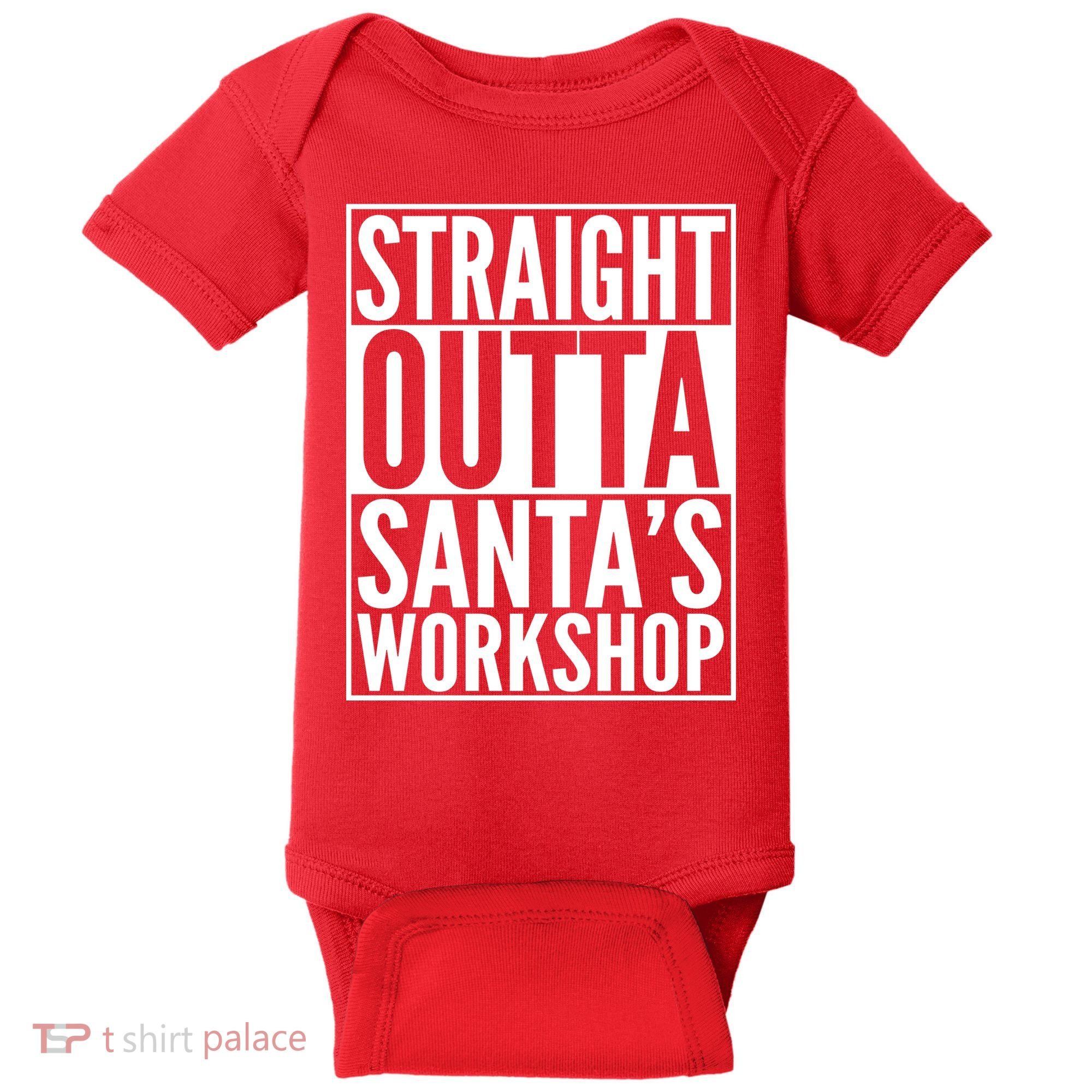 Christmas Straight Outta Santa's Workshop Baby Bodysuit