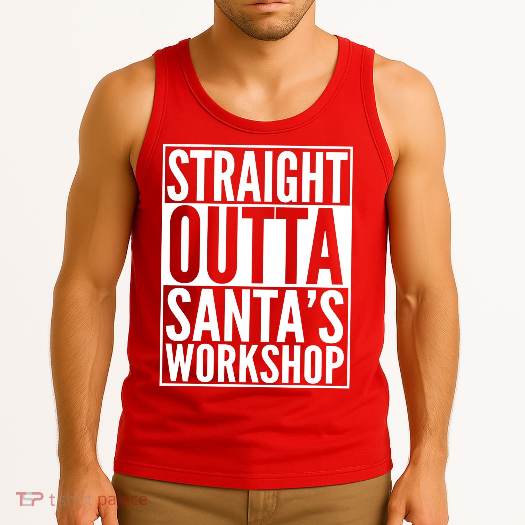 Christmas Straight Outta Santa's Workshop Tank Top