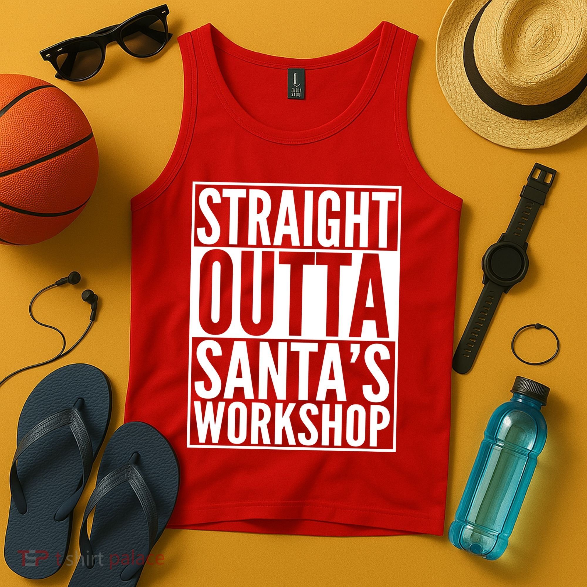 Christmas Straight Outta Santa's Workshop Tank Top