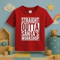 Christmas Straight Outta Santa's Workshop Toddler T-Shirt thumb 3