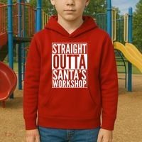 Christmas Straight Outta Santa's Workshop Kids Hoodie thumb 2