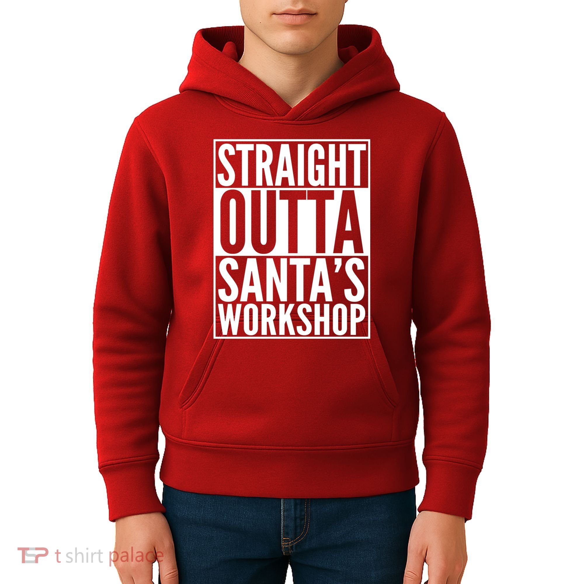 Christmas Straight Outta Santa's Workshop Kids Hoodie