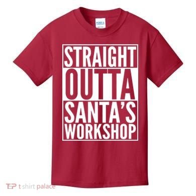 Christmas Straight Outta Santa's Workshop Kids T-Shirt